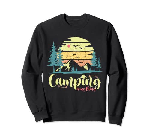 Vintage Camping es mi cosa Atardecer Tema Naturaleza Vibes Sudadera