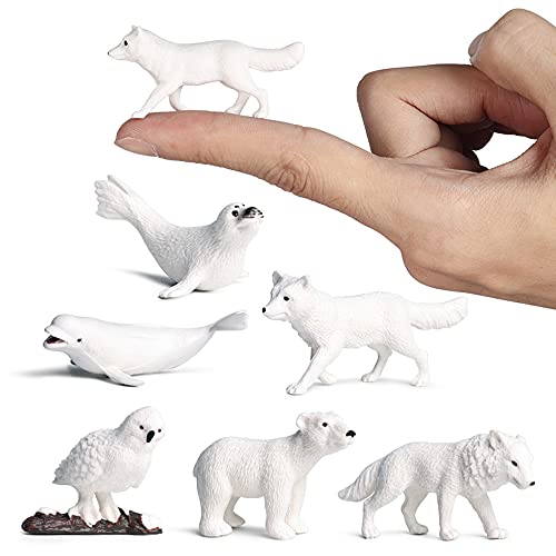 Rcomg 32Pcs Mini Sea Animal Figures Toy, Plastic Small Ocean Animal Figurine Set With Sharks Whales Arctic Animal Etc, Realistic Marine Miniature Playset For School Project,Cake Topper,Collection Gift #TOP5