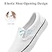 Women's Slip on Canvas Shoes Classic Casual Sneaker, Fashion Sneakers for Walking No Lace Travel White