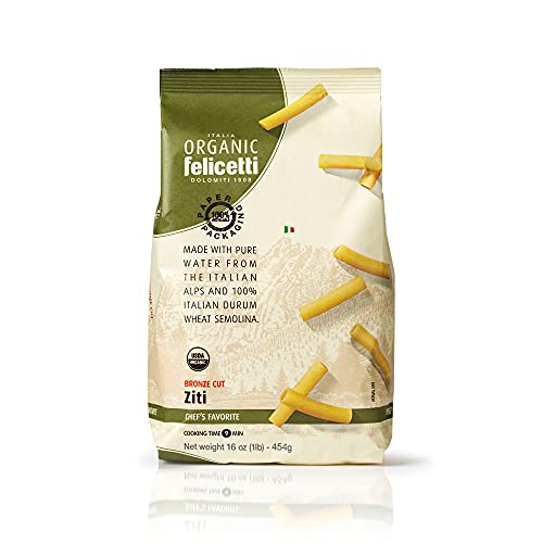 Organic Felicetti Ziti Pasta Italian Non-GMO 16oz (454g) 2 Pack