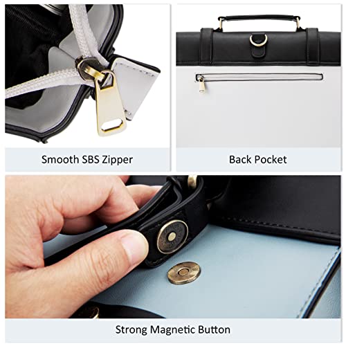 ECOSUSI Messenger Bag for Women Briefcase Backpack 15.6 inch Laptop Work Bag PU Leather Satchel Bags for School, Office