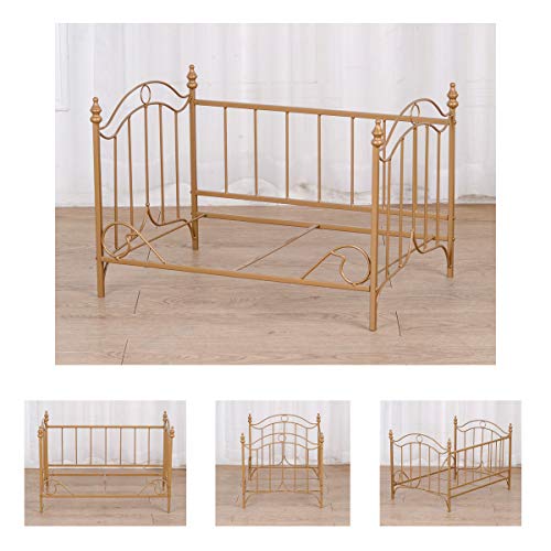 Pet Bed, Dog Bed With Metal Frame And Detached White Velvet Cushion With 2 Pillow For Small Dog #TOP5