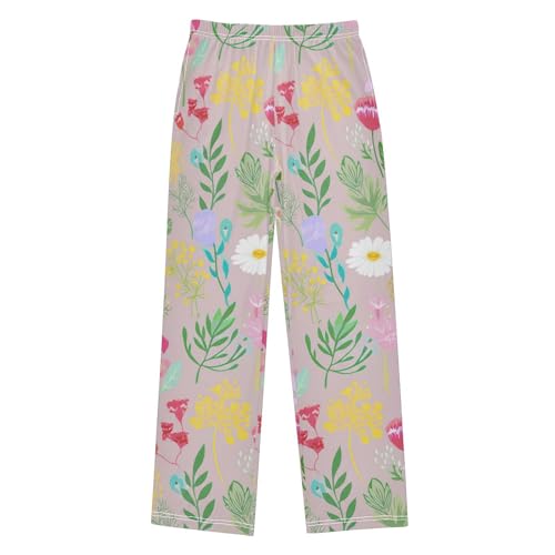 J JOYSAY Floral Botanical Garden Blush Pajamas Pants Soft Long Pajama Bottoms Lounge Sleep Pants Size S-XL