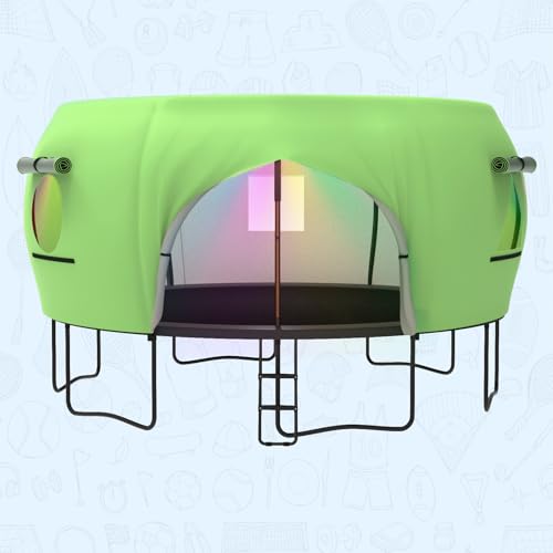 Gardenature 14FT Trampoline Tent for Kids(Tent Only),Fit for 8 Curved Poles Round Trampoline, Trampolien Shade Cover, Trampolien Accessories,Anti-Tear, Green