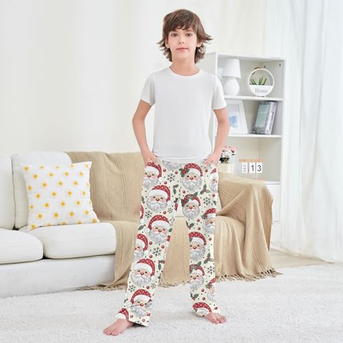 Boys' Pants Santa Claus Snow Christmas Long Bottoms Jogger Pants Elastic Waist Trousers with Pockets S-XL3