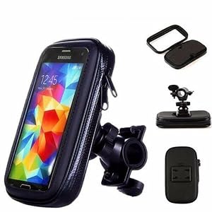 6.3 Inch Motorfiets Telefoon Mount Touchscreen Waterdichte 360 ° Rotatie Motorfiets Telefoon Houder Met Regen Cover, Verstelbare Motorfiets Spiegel Telefoon Mount