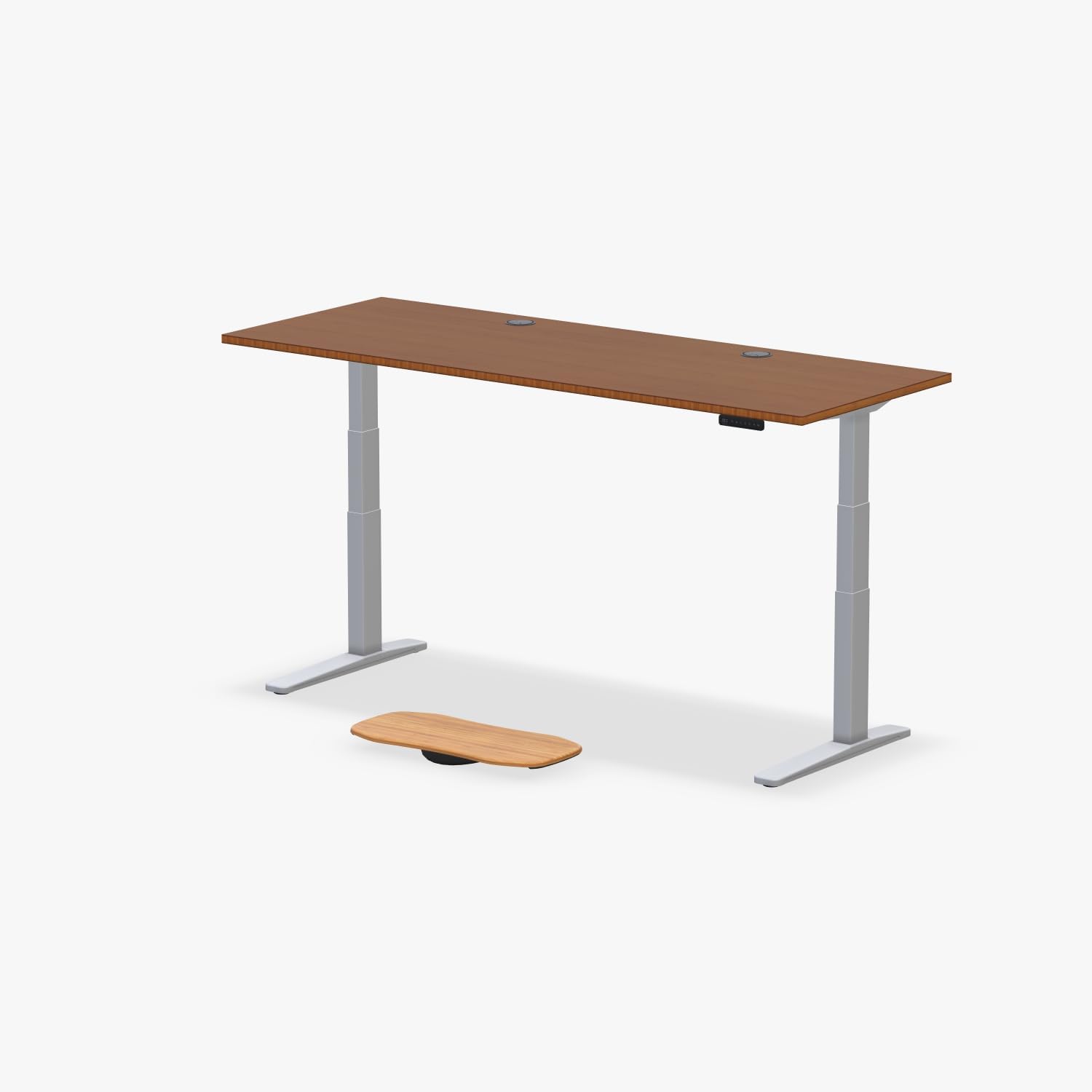 UPLIFT DESK Dark Bamboo (80 x 30 inch) Standing Desk 2-Leg V3 Adjustable Stand Up C-Frame (Gray), Advanced Keypad, Wire Grommets, Wire Tray, Rocker Board
