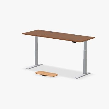 UPLIFT DESK Dark Bamboo 80 x 30 inch Standing Desk 2-Leg V3 Adjustable Stand Up C-Frame Gray, Advanced Keypad, Wire Grommets, Wire Tray, Rocker Board