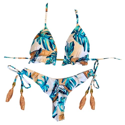 Bikini pour femmes rose vif L maillot de bain sexy imprimé été deux pièces