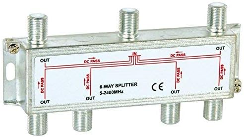 SSL Satellites Multi Way Cable TV Splitter (6 Way)