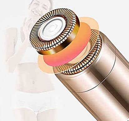 Image of Cleanfly Hair Removal for Women, Painless Premium Eyebrow Trimmer USB Rechargeable Conture Hair Remover and Exfoliation Device for Face and Body with Built-in LED Light Lipstick Style (Green)