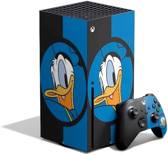 Skinit Decal Gaming Skin Compatible with Xbox Series X Bundle - Officially Licensed Disney Friends Retro Goofy Stamps Art Design
