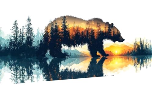 Diamond Painting Ours 5D DIY broderie point de croix XXL 70x140 cm pour adultes et enfants
