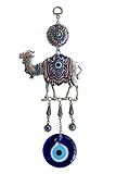 Erbulus Glass Blue Evil Eye Colourful Camel Protection Charm - Turkish Nazar Bead - Evil Eye Camel Wall Hanging Ornament Decor and Home Protection in a Box
