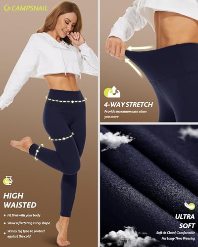 Image of CAMPSNAIL Fleece Lined Leggings Women - Thick Winter Thermal Warm Pants