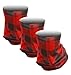 Island Wear Unisex Fashion Washable Reusable Shield Breathable Face Cover (Plaid - Gaiter Scarf 3-Pack)
