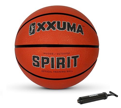 XXUMA Spirit Inidooe Outdoor Orange Rubber Basketball Official Regulation Size 7 (29.5 inches) Deep Channel Construction Streetball
