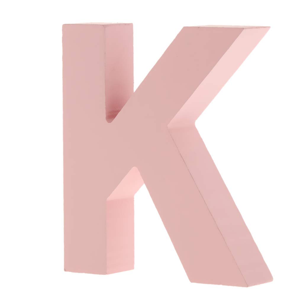 Unbekannt Wooden 26 Alphabet Letters Marquee Letters Wall Door Hanging Sign A-Z for Kids Room Nursery Room Decorations Pink (K)