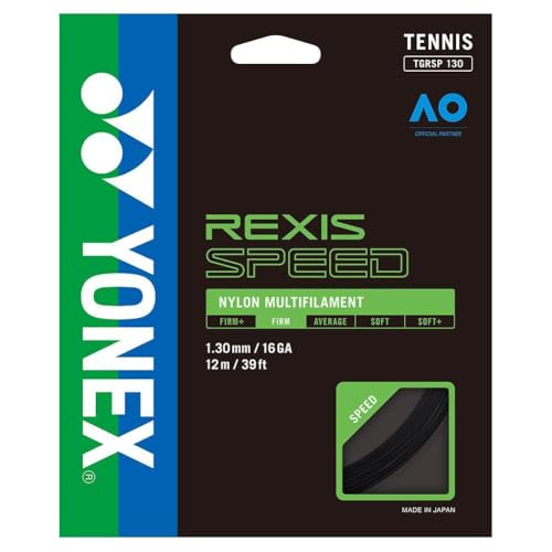 YONEX Rexis Speed Tennis String Set (Black, 16)