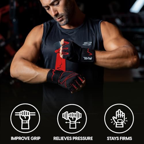 Mhil Workout Gloves For Mens & Womens - Weight Lifting Gloves, Gym Gloves For Men - Exercise Gloves, Training Gloves With Wrist Wraps Support For Weightlifting thumb #1