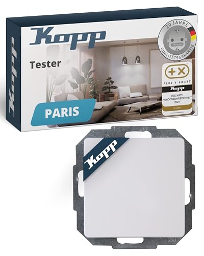Kopp PARIS Taster in Arktis-Weiß - Stilvoller IP20 Taster-Unterputz ideal für Klingel & Türöffner - Klingeltaster-Unterputz mit 10AX Schaltvermögen - Lichtschalter 250V~