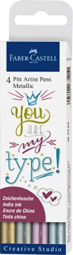 Image of Faber-Castell Metallic Pitt Artist Fine Pen Set - Pack of 4