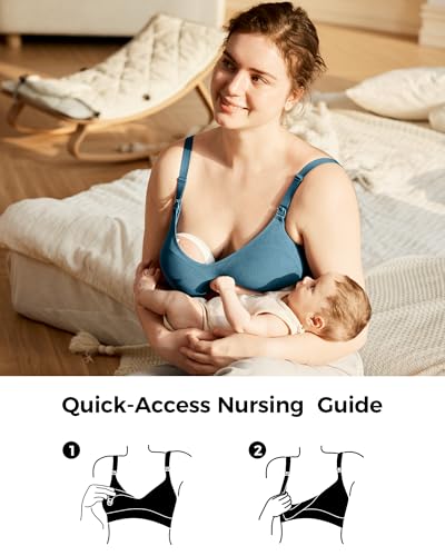 Image of Momcozy Hands-Free Pumping Bra, Breathable Tencel Fabric Breast Pump Bra | Stable hands-free pumping with 300+ air holes for 80% more breathability and eco-friendly plant fibers for all-day support