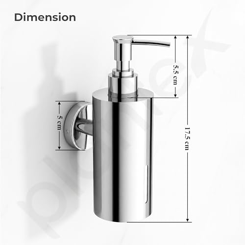 Image of Plantex Liquid Soap Dispenser for Bathroom /Stainless Steel Shampoo Dispenser /Round Hand wash Dispenser /Bathroom Accessories - Pack of 1 (Chrome)
