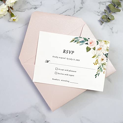 PONATIA 50 Pack A1 Envelopes, 3.62 x 5.2\'\' Blush Pink Envelopes Perfect for Weddings Cards, RSVP Cards, Response Cards, Baby Showers, Thank You Notes, Photos and any 3.5x5\" inserts - Thumbnail 3