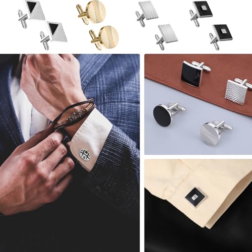 16 pares de mancornas clásicas para hombre miniatura 5