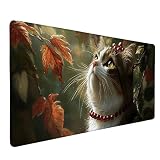 Verde Tappetino Mouse, 900x400 Tappetino Mouse Gaming Xxl Gatto Tappetino Scrivania, Tappetino Per Mouse Con Base in Gomma Antiscivolo, Con Bordi Cuciti Tappetino Mouse, Per Ufficio e Giochi O-K