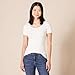 Amazon Essentials Women's Slim-Fit Short-Sleeve V-Neck T-Shirt, Pack of 2, White, Medium
