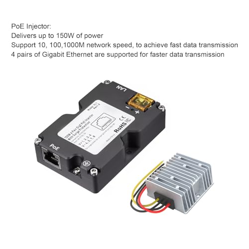 150W DC 48–57V GigE PoE Injector ABS ESD DC Boost Converter 12V a 48V Dish V2 Internet Kit Regulador de Voltaje miniatura 6