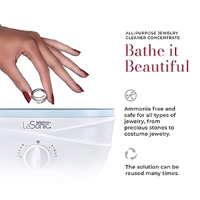 CONNOISSEURS LaSonic All-Purpose Jewelry Cleaner Concentrate - 8 fl oz - Formulated for LaSonic SafeWave and Jewelry Bath Sonic Cleaning Devices