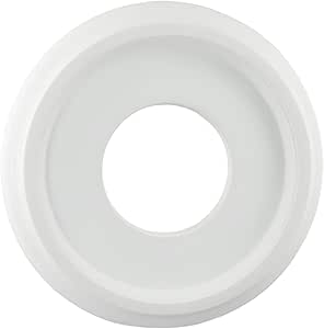 12 Inch White Ceiling Medallion Plate – PU Plastic Decorative Cover For Fan, Light Fixtures, Chandelier Canopies – Traditional, Retro, And Minimalist Home Lighting Replacement (OD 12", ID 4 - View #3