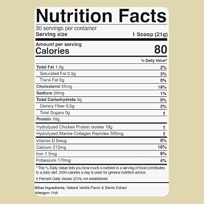 Dr. Colbert, MD Hydrolyzed Collagen Powder | Vanilla Flavor | by Divine Health | Type I, II, III Chicken & Marine Collagen | Keto Zone | Support Hair, Skin, Nails & Joints | 630g | 30 Servings