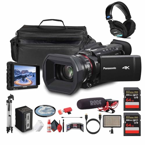 Photos - Camcorder Panasonic HC-X1200 UHD 4K HDMI Lightweight Compact with 24x Zoom + Mic + Monitor + Pro Headphones + Cas (HC-X1200)
