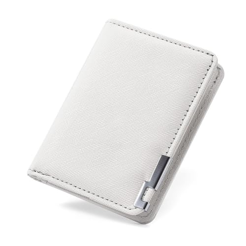 Men's Short Wallet, PU Leather Soft Cash Bag Coin Purse Card Holder, Portable Pocket Short Purses Vintage Coin Pouch(White)