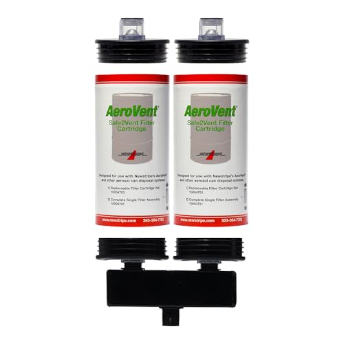 AeroVent Safe2Vent Dual Filter Assembly (Part #10004722) | Fits Multi-Can & Single-Can Systems | 2 Reusable Tops & Bases, 2 Filters | Viz-a-Ball Indicator | Compliant in All 50 States | Made in USA