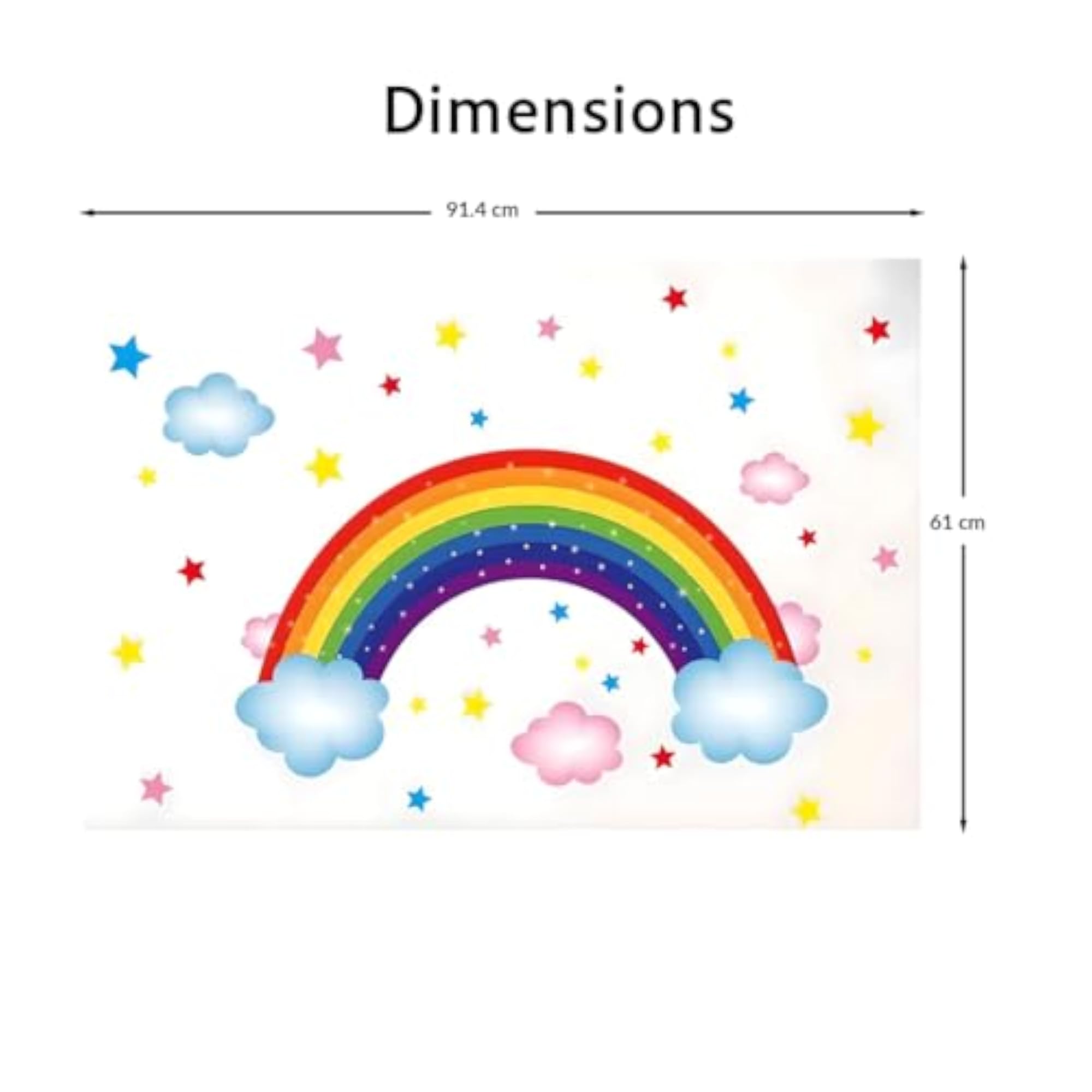 Rainbow Stars Wall Sticker for Kids Room