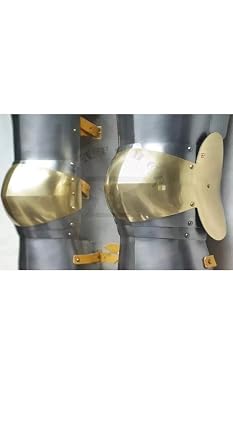 Guts Armor Berserk Knee Guards Blackened Steel Replica Pair for LARP, Cosplay & Fantasy Anime Fans