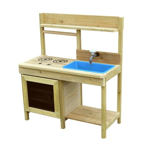 Kangui - Cuisine extérieure Bois FSC, bac à Eau, Robinet, évier pour Jeux aux Jardin