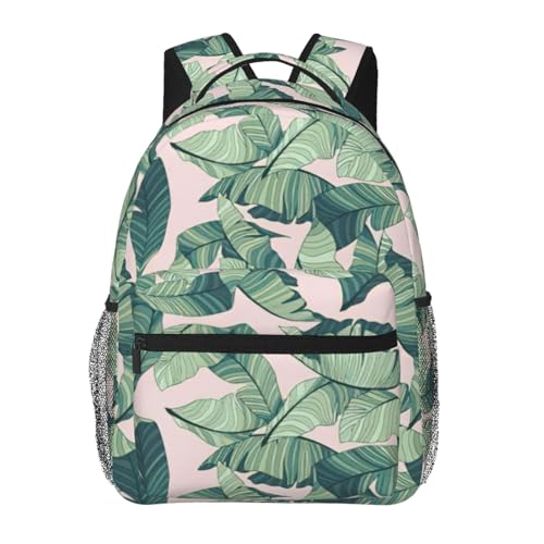 Sac à dos léger polyvalent palmier vert rose fin des bagages lourds et encombrants