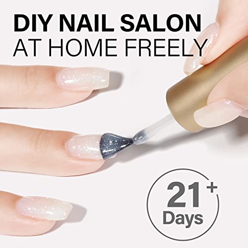 Aillsa White Glitter Gel Nail Polish Shimmer Silver Gel Polish Natural Nude Color Translucent Jelly Nail Polish Sparkle Soak Off U V Neutral Milky Gel Polish Top Coat For French Nail Art & Home Salon 0.51 Fl Oz /Gb64 #TOP4