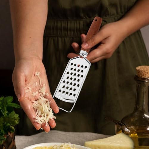 Set de 2 ralladores de queso de acero inoxidable con mango de madera miniatura 6