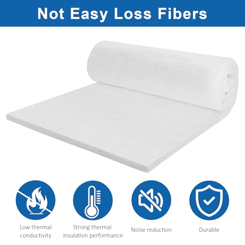 Keramikfasermatte, 1200°C/2192°F Keramikwolle, feuerfeste Isolierung für Holzherd Baffle, Kamin, Pelletofen, Schornstein, Ofen, Kessel, Pizzaofen und Schmiede (61 x 40 x 3 cm)