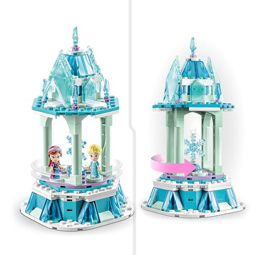 Disney Frozen La Giostra Magica di Anna ed Elsa, Giocattolo Ispirato al Castello di Frozen con Micro Bambolina della Principessa e Olaf, Giochi Regalo per Bambini e Bambine dai 6 Anni in su 43218 - Lego - Immagine 2