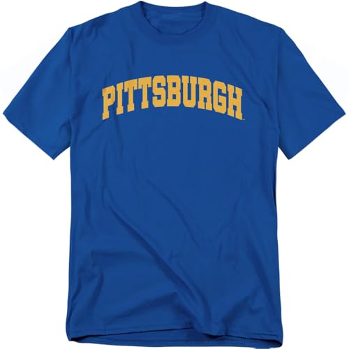LOGOVISION University of Pittsburgh School Name Arch Unisex Adult T Shirt, Royal, Large