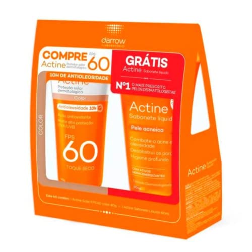 DARROW KIT ACTINE SOLAR FPS60 COLOR 40G + ACTINE SAB LIQ 40G, Cor...