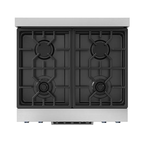 Image of Gordon Ramsay by THOR Kitchen 30 Inch Professional Gas Range with Tilt Panel Touch Control in Stainless Steel /Navy Blue